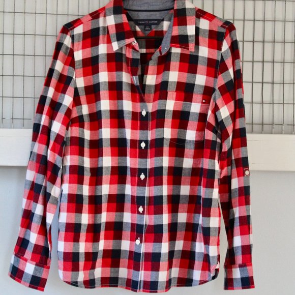 Tommy Hilfiger Tops - Red Women's Flannel Long Sleeve